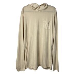 Poncho The Baitcaster Men's XXL Hooded T-Shirt Yellow UPF Sun Fast Dry Outdoor